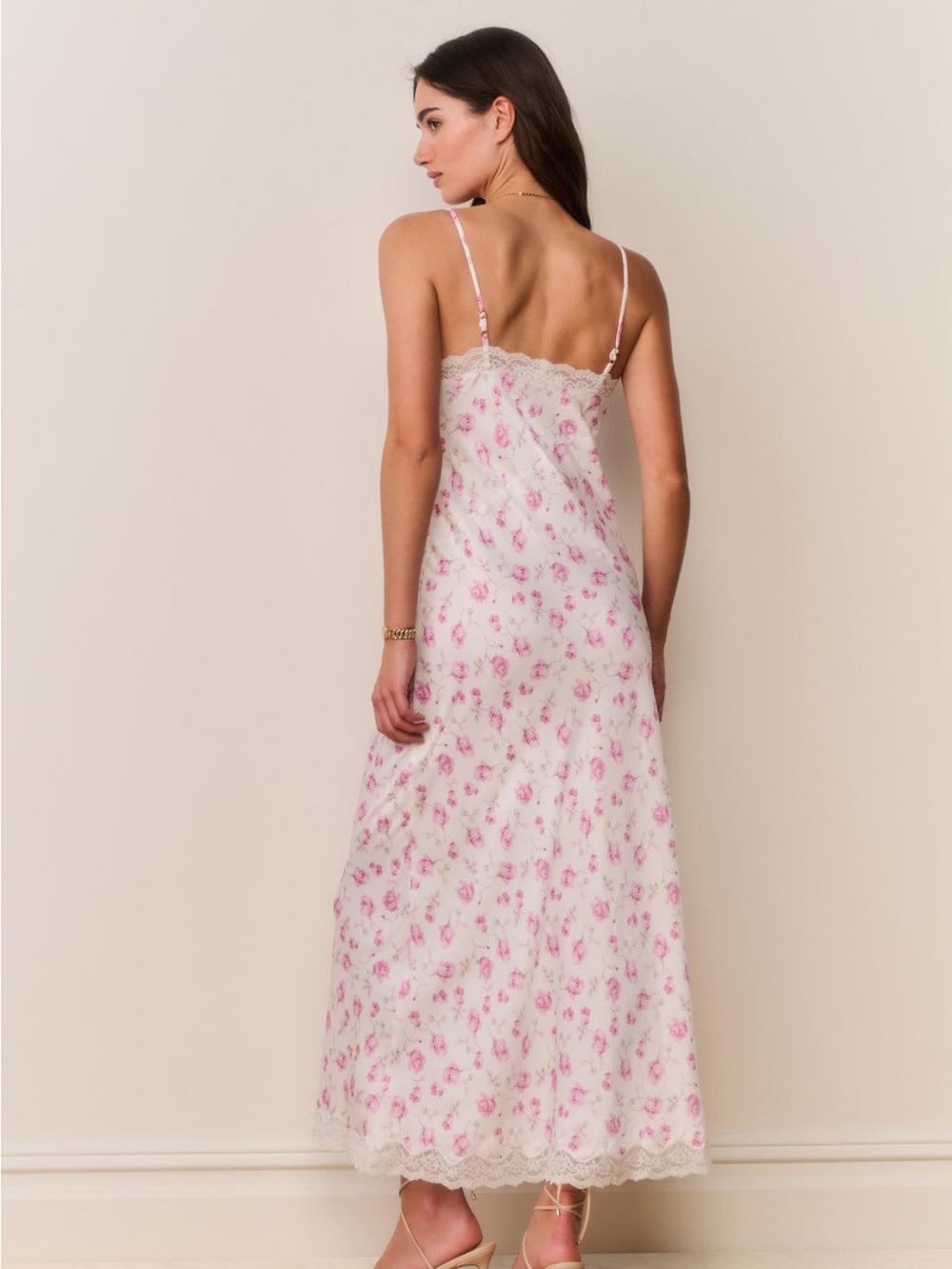 LoveShackFancy Pink Floral Slip Dress - Picture 2 of 5